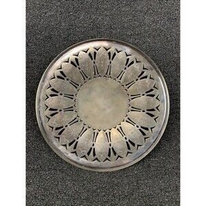 Sheffield reticulated silver plate. 9 1/2" Dia.,4 1/2" footed base. #620 Ornate